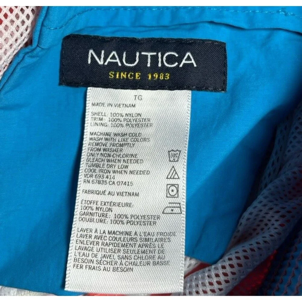 Coral and Pink Nautica Floral Mens Swim Trunks Size XL